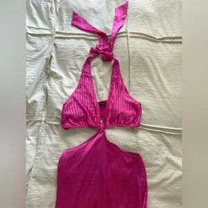 Nasty Gal Fuchsia Halter Dress